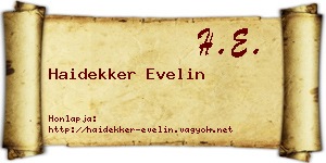 Haidekker Evelin névjegykártya
